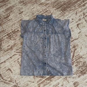 Womens Light Blue Button Down Shirt Size Small